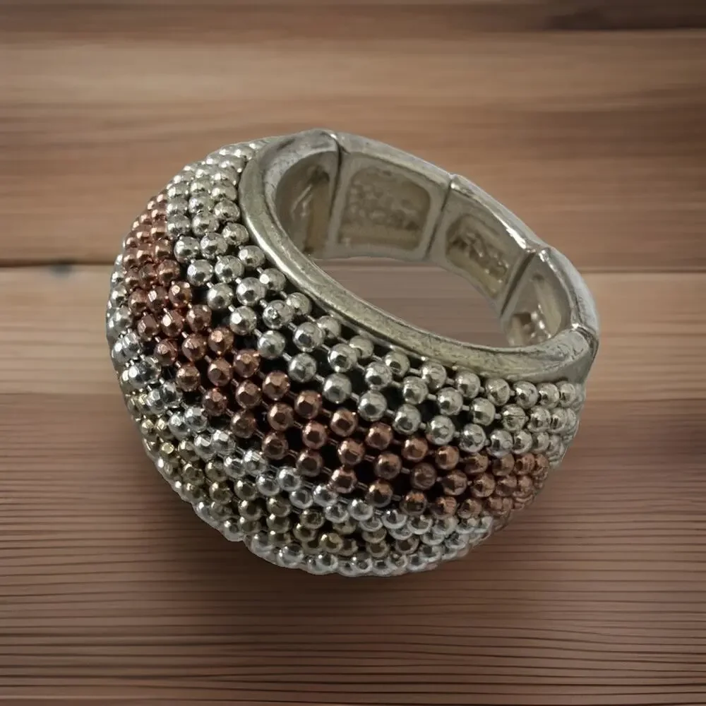 Vintage Art Deco Design Cluster Dome Fashion Ring Fits Size 7